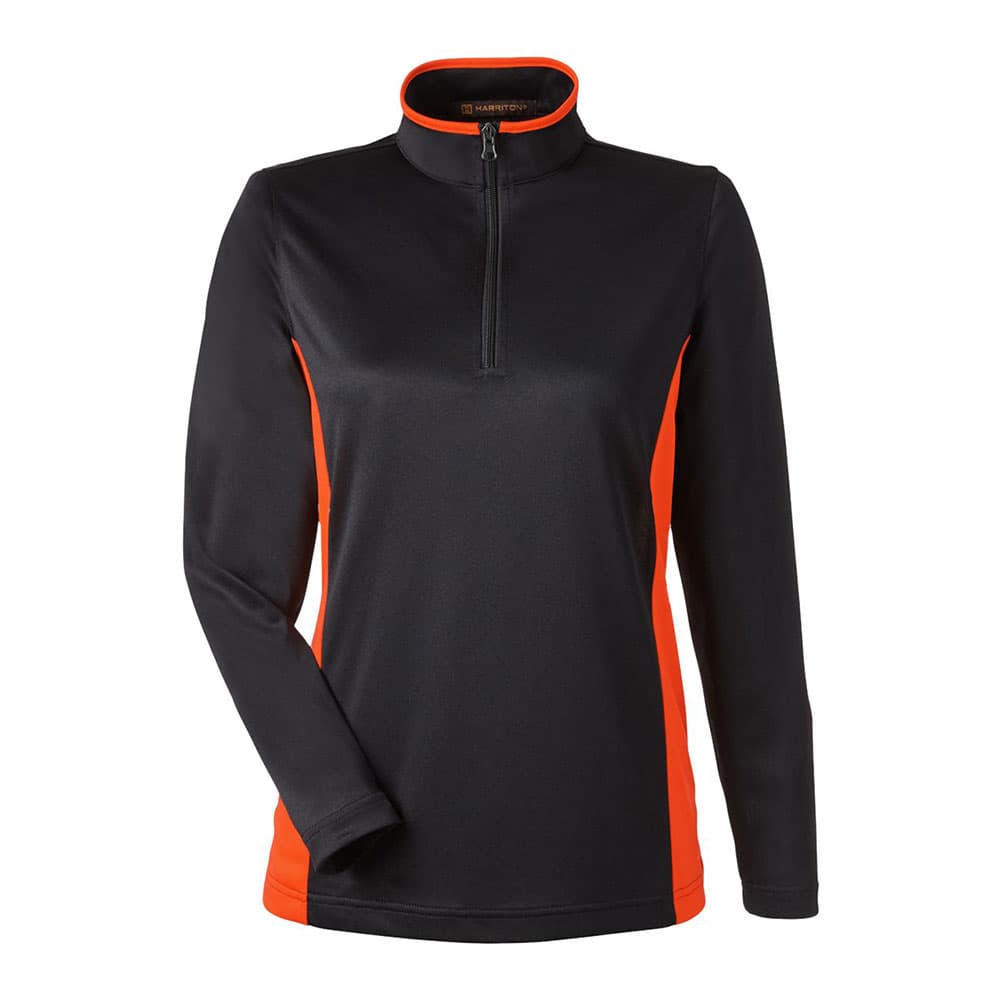 CUSTOM HARRITON WOMENS FLASH SNAG PROTECTION PLUS IL COLORBLOCK QUARTER-ZIP PULLOVER